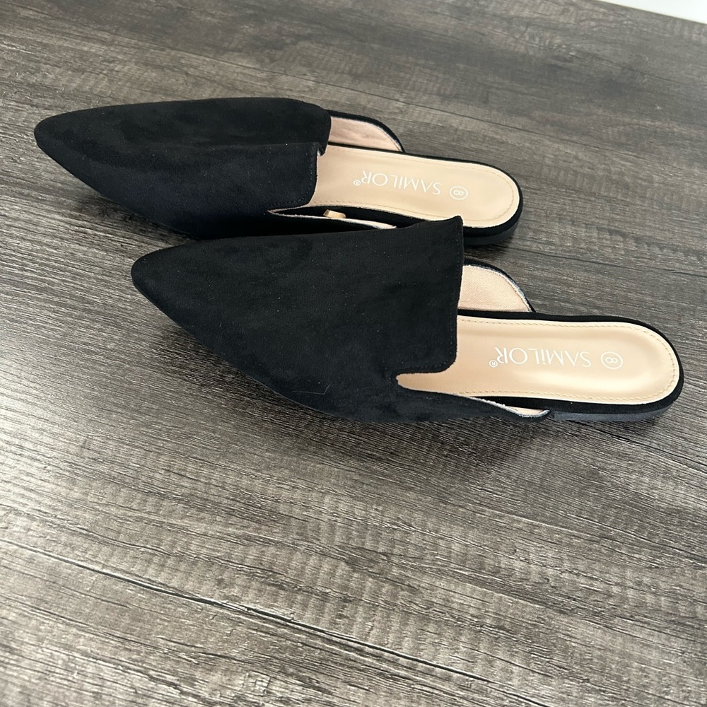 Women's Black Slip-On Mules